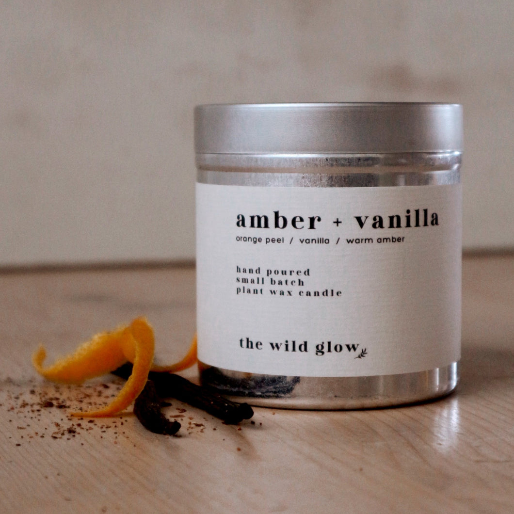 Amber and Vanilla - Plant Wax Candle
